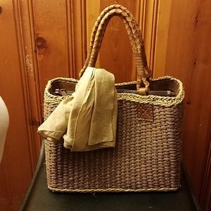 Spring time Wicker purse
